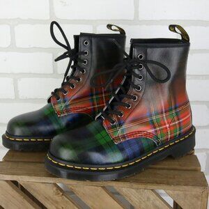 Dr. Martens 1460 Boots Womens US 7 Mens 6 Tartan Red Stewart Black Watch Plaid